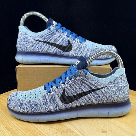 2016 Nike Free RN Flyknit Blue Running Trainers Sz 4.5Y Women’s 6 (834363 400) - Picture 1 of 11